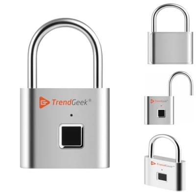 Imagen de TrendGeek Candado De Huella Dactilar Seguridad Inteligente Sin Ilave Cerradura gimnasio Antirrobo Portátil Recargable por USB Para La Puerta TG 131