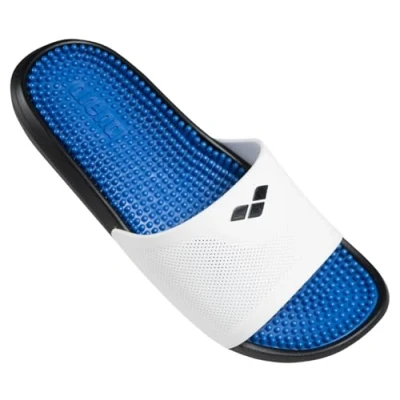 Imagen de Arena Massage Badesandale Marco, Sandalias Deportivas Unisex Adulto, White/Cyan/Black, 43 EU