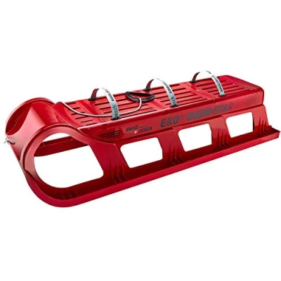 Imagen de Eko Snow Star 120 Rojo Clásico Trineo de Plástico Correderas Metal para hasta 3 Personas Davos