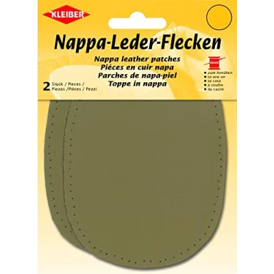 Imagen de Kleiber Coderas y Rodilleras de Cuero napa, para coserlas, 12,5 cm x 10 cm, Color Beige, 2 por Paquete
