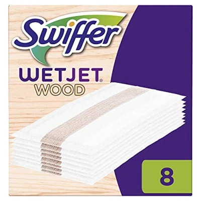 Imagen de Swiffer Wetjet Wood Recharges Lingettes Balai Spray pour Tous Types de Sols x 8