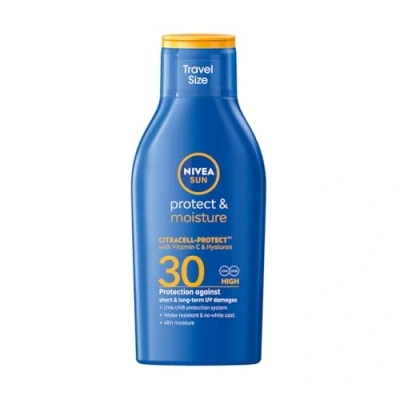 Imagen de NIVEA SUN protección y Cuidado de la Leche solar SPF 30 tamaño viaje (100 ml), protector para 48 h humedad, instantánea contra los rayos UVA/UVB