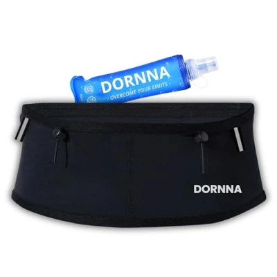 Imagen de DORNNA Skinny W1 Cinturon Running y Trail + Soft Flask 250ml, Riñonera con Porta Dorsal para Hombre Mujer, Elastico Ligero. (L XL)