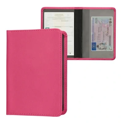 Imagen de kwmobile Funda para permiso de circulación coche cuero sintético Con espacio tarjetas 9.2 x 13 CM doblado rosa fucsia