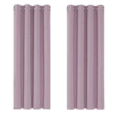 Imagen de Deconovo Cortinas Opacas 2 Piezas para Dormitorio Salón Modernas, Aislantes Térmicas y Reducción de Ruido, EcolóGicas Certificadas,117 x 138 cm Rosa Claro