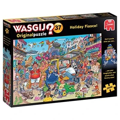 Imagen de Jumbo Spiele Wasgij Original 37 Holiday Fiasco 1000 Adultos Español Puzzle Piezas, Multicolor (Jumbodiset 25004)