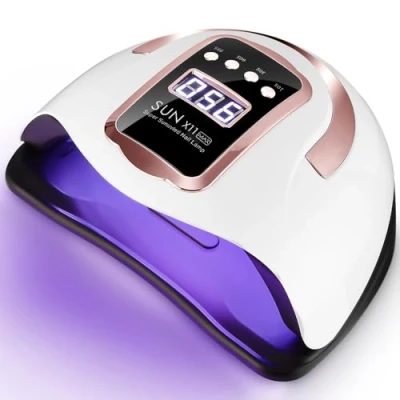 Imagen de UIHOL Lámpara de Uñas UV 280W, 66 LED Lámparas Profesional Secadora Rápido, Curado Esmalte Gel con 4 Temporizador Pedicura Nail Art en el Hogar Oro rosa