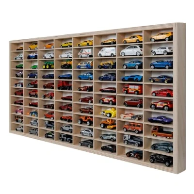 Imagen de Dekoralove Organizador de madera 80 x 40 cm para cajones, compatible con Hot Wheels joyas compartimentos almacenamiento