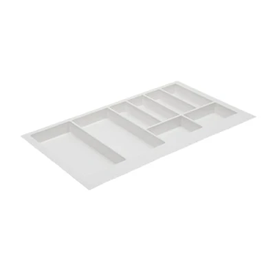 Imagen de GTV Axispace bandeja de cubiertos para cajones, cubiertos, inserto cajón, armario cocina, plástico, almacenamiento blanco, 840 x 472 mm