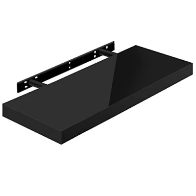 Imagen de WOLTU Estante de Pared Tablero Volato Flotante Libre CD DVD Libro Madera 60x22,9x3,8cm, Negro, RG9478sz