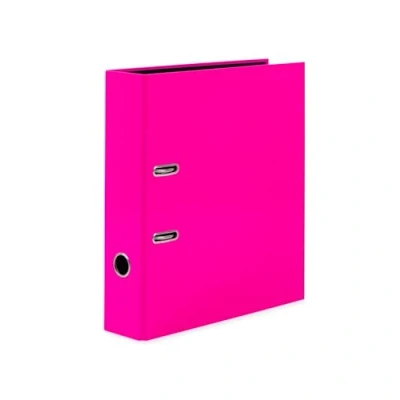 Imagen de HERMA 20065 archivador A4 rosa neón, 7 cm de ancho, diseño cartón con impresión interior para escuela y oficina, resistente carpeta anillas niños niñas