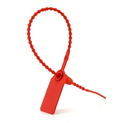 Imagen de Qwork® 100 pezzi sigilli di sicurezza in plastica, fascette per segnare scarpe, vestiti, bagagli (rosso)