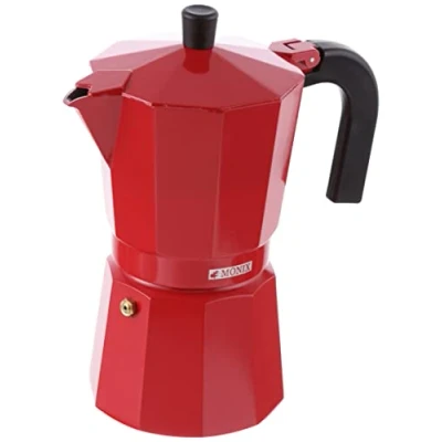 Imagen de Monix M281709 Cafetera Italiana, 9 Tazas, Color Fresa, Aluminio, 11 cm