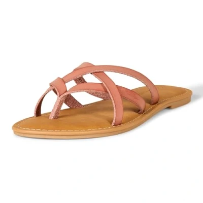 Imagen de Amazon Essentials Sandalia Plana Tipo Pala con Tiras Mujer, Rosa Magenta Viejo, 42.5 EU Ancho
