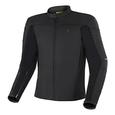Imagen de SHIMA SHADOW TFL Chaqueta moto hombre Cazadora de cuero premium ventilado con CE espalda, hombros, codos protecciones, Tecnología Cool (Negro, XXL)