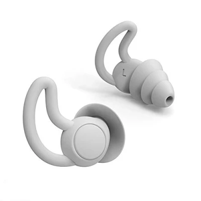 Imagen de Tapones reutilizables de silicona alta fidelidad para dormir (reduce 40 dB), natación, estudio, conciertos, cancelación ruido y protección auditiva (gris)