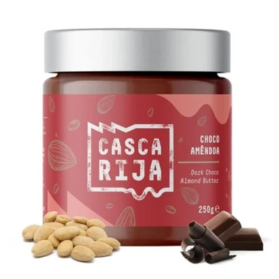 Imagen de CASCA RIJA: Crema de Almendras con Chocolate Negro 250g 89,8% Tostadas + 10% 0,01% Canela Molida Jengibre en Polvo 100% Cremosa Sin Trozos Almendras, Vegan