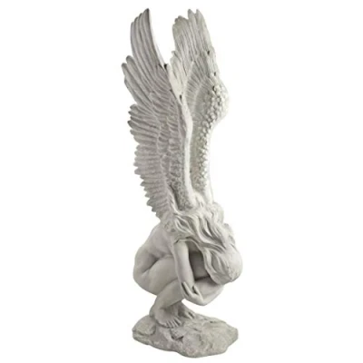 Imagen de Design Toscano by Blagdon NG33660 Figura Decorativa para jardín (Resina), diseño de ángel, Color Blanco