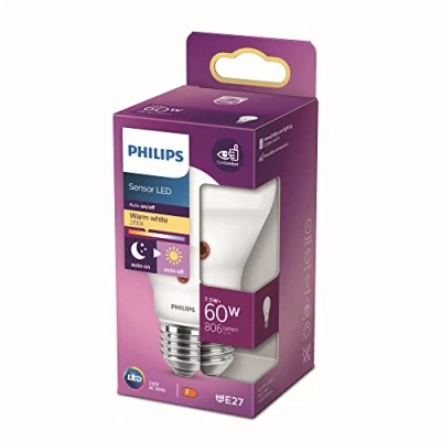 Imagen de Philips Bombilla LED D2D 60W estándar E27 luz blanca cálida, mate, no regulable