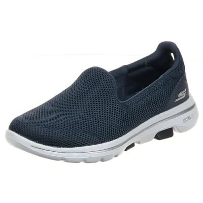 Imagen de Skechers Go Walk 5, Zapatillas sin Cordones Mujer, Navy Textile White, 35 EU