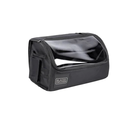 Imagen de BLACK+DECKER Organizador para maletero con tapa transparente, 2 bolsillos laterales principales y varios laterales, superficie antideslizante, poliéster, color negro