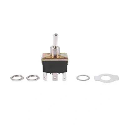 Imagen de 250 V/10 a 125 V/15 DPDT 3 posición ON/OFF/ON 6 pines interruptor basculante negro + plata