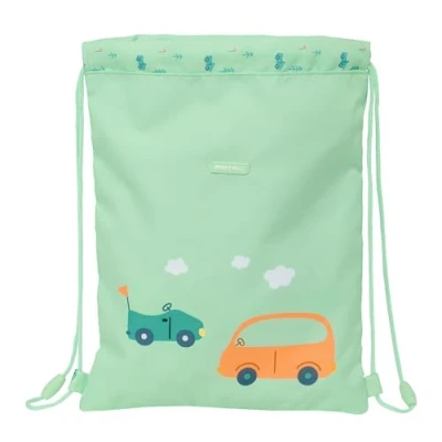 Imagen de Safta PREESCOLAR COCHES Mochila Saco Plano Junior, Fácil Limpieza, Mochila, Ideal para Niños de Diferentes Edades, Cómoda y Versátil, Calidad Resistencia, 26x1x34 cm, Color Verde Agua