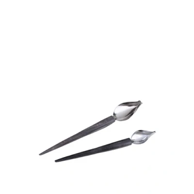 Imagen de Fackelmann 15922 Cucharas Decorar, madera, marrón e inox, 25.5 x 9 3 cm