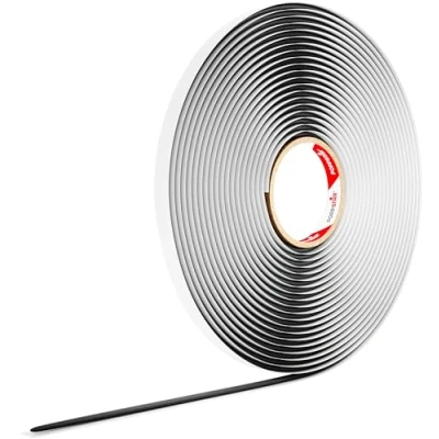 Imagen de Poppstar Cordon de butilo (10 m x 6 mm) Cinta selladora, autoadhesiva, redonda, negra