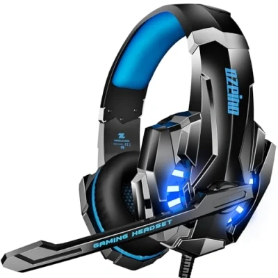 Imagen de Ozeino Cascos Gaming, Auriculares Gaming para Ps4 Ps5 PC Xboxone Switch, 3D Estéreo Sonido, con Microfono Cancelación de Ruido, 3.5mm Jack