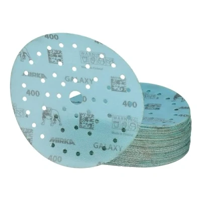 Imagen de Mirka Galaxy papel de lija epoxi 150mm velcro grano 400 para el lijado resina epoxi, madera, rivertable / 50 unidades discos