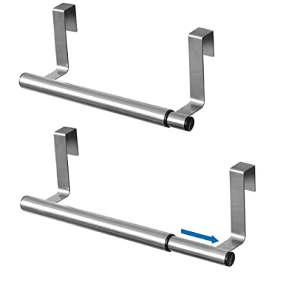 Imagen de Tatkraft Spread Toallero de Puerta Soporte para Bayetas Paños Toallas Barra Extensible y Retráctil Cocina Baño Ancho 25 a 40 cm Acero Inoxidable