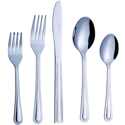 Imagen de EXZACT Cuberteria 20 Piezas De Acero Inoxidable Cuchillo Mesa x 4, Tenedores Tenedor Para Ensaladas Cucharas Cucharitas 4