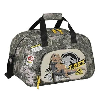 Imagen de Safta JURASSIC WORLD WARNING Bolsa de Deporte, Mochila, Ideal para Niños Diferentes Edades, Cómoda y Versátil, Calidad Resistencia, 40x23x24 cm, Color Gris