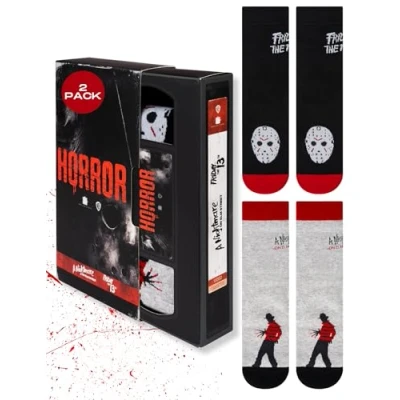 Imagen de soxo Horror Calcetines Mujer Divertidos Colores Halloween Regalos Originales Para Hombre 35 40 2 Pares