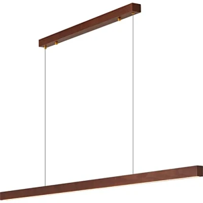 Imagen de UIOPPOI lámpara Colgante Lineal de Madera, Luces Isla para Comedor, Techo Regulable LED Moderna, Cocina, Isla, Sala Estar, Bar, Nogal, 150 cm