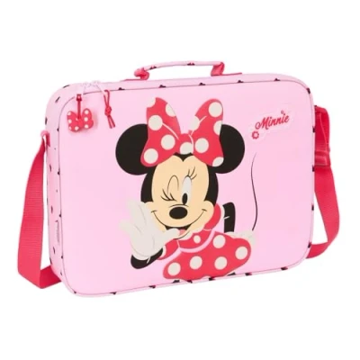 Imagen de Safta MINNIE MOUSE NAIVE Cartera Extraescolares, Maletín Portatodo, Bandolera, Cómoda y Versátil, Calidad Resistencia, 38x6x28 cm