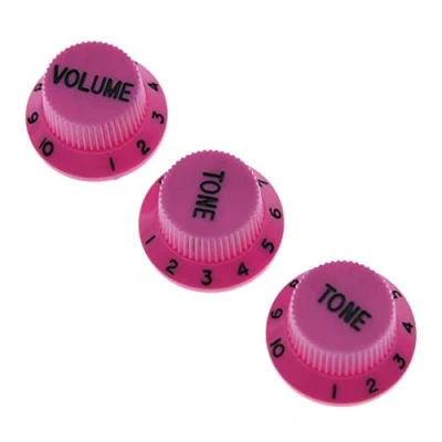 Imagen de KAISH Juego de 3 pomos para guitarra con número ST Strat, color morado y negro