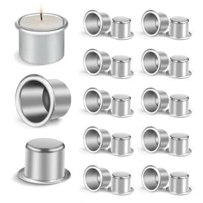Imagen de Kanyka 20 Piezas Portavelas para Velas,Portavelas Metal,Portavelas Pequeño,Portavelas Decoracion,Candelabro Navidad,para Iluminar y Decorar, Dormitorio,Salón,Fiesta