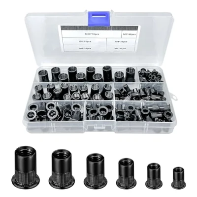 Imagen de Boloest juego de 150 tuercas remache acero al carbono, surtido M3 M4 M5 M6 M8 M10 ciegas, fijación