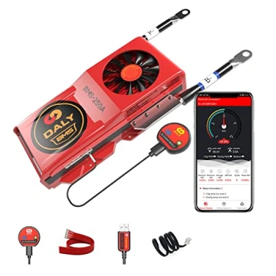 Imagen de DALY Smart BMS con Control inalámbrico Bluetooth SOC UART RS485 Can Ventilador de refrigeración 16S 48V 250A LiFePO4 Batería Protección Junta Cables Equilibrio Sensor Temperatura
