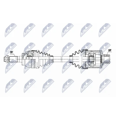 Imagen de NTY NPW MZ 051 Árbol de transmisión Eje delantero, derecha, delantero 586 Caja cambios manual MAZDA: 5