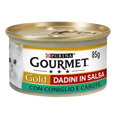 Imagen de Purina Gourmet Gold Tuercas en Salsa Comida húmeda para Gatos con Conejos y Zanahorias, 24 latas de 85 g