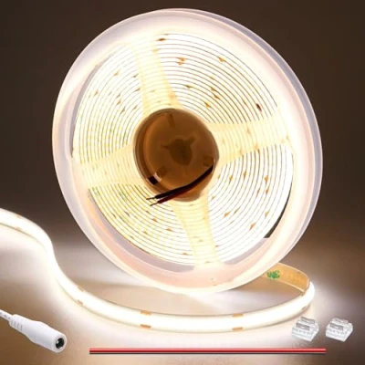 Imagen de GOMING Tira LED COB 12V Blanco Natural 4000K 5M 11W/M CRI 93+ Luminiscencia Lineal Alta Densidad 312LED/M No Impermeable IP20 Luces para Sala de Estar Dormitorio y Más(Sin Alimentación)