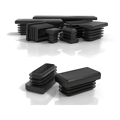 Imagen de PD® Tapones laminares 30x20mm para Tubo Cuadrado rectangulares de plástico PE Acero, Acero Inoxidable, Aluminio y Perfil 4 PTS.