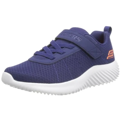 Imagen de Skechers Bounder Baronik, Zapatos Deportivos Niños, Navy Textile / Synthetic Orange Trim, 31 EU