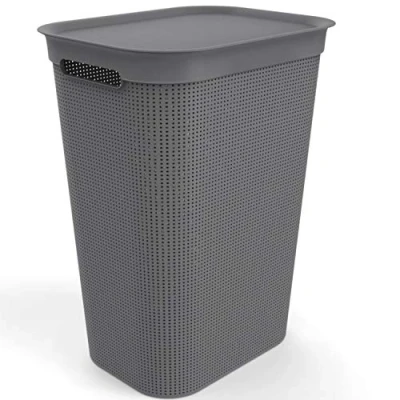 Imagen de Rotho Brisen Colector de Lavado 50 L con Tapa y 2 Asas, Plástico (PP) sin BPA, Gris Antracita, (43.1 x 34.0 52.9 cm)