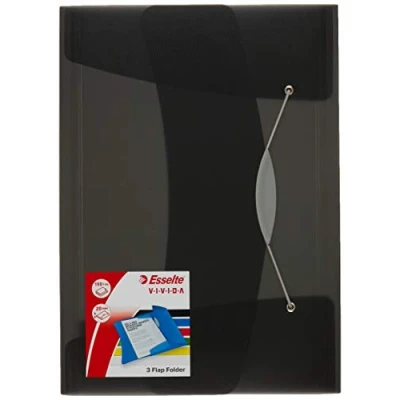 Imagen de ESSELTE 624043 Carpeta de gomas VIVIDA con 3 solapas DIN A4 color negro