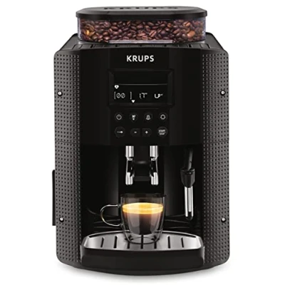 Imagen de Krups EA8150 Cafetera Automática 15 Bares de Presión, Pantalla LCD, 3 Niveles Intensidad, Ajustable 20 ml a 220 ml, Limpieza y Descalcificación Automática, Molinillo Integrado