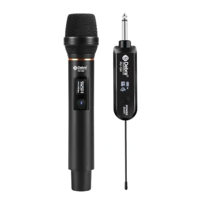 Imagen de D Debra Microfono Inalambrico,Sistema de micrófono dinámico inalámbrico Dual UHF,Micrófono Mano Metal para Karaoke con Receptor Canto Recargable,Micrófono Karaoke,Iglesia (PU12 1)